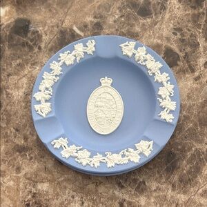 Blue Wedgwood ashtray or Trinket Dish - University of Manitoba first edition
